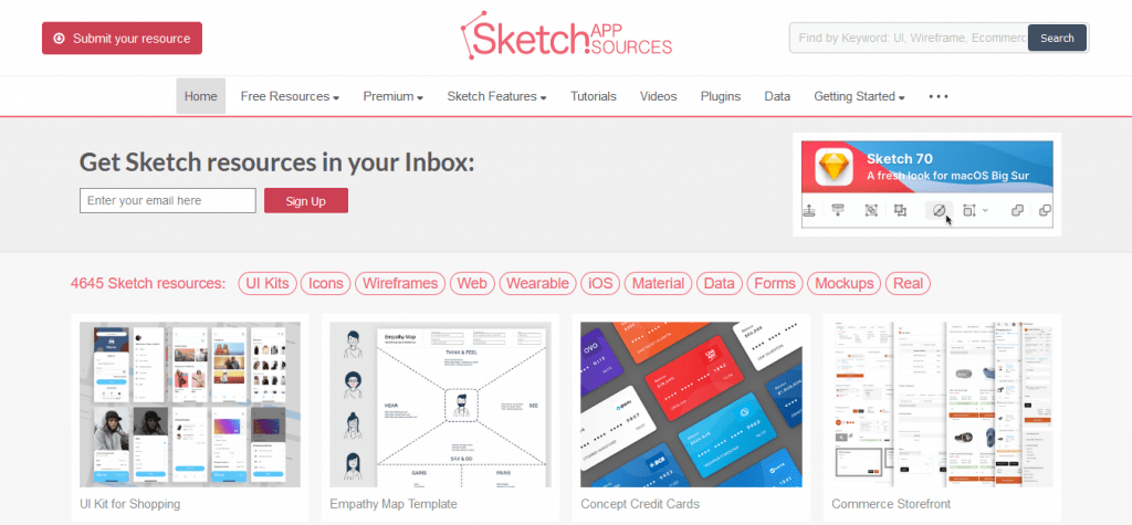 Sketch App Sources Free design resources and plugins Icons UI Kits Wireframes iOS Android Tem... لیست سایت های تصاویر گرافیکی و استوک