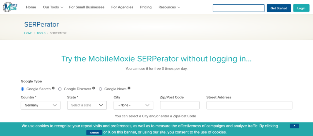 SERPerator Free SERP Checker Mobile Keyword Rank Checker لیست بهترین ابزارهای رایگان سئو