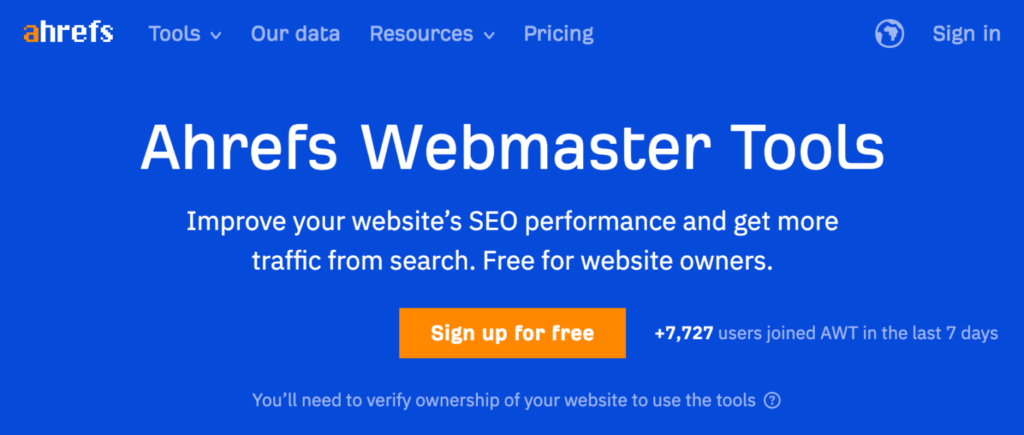 ahrefs webmaster tools 1536x653 1 لیست بهترین ابزارهای رایگان سئو